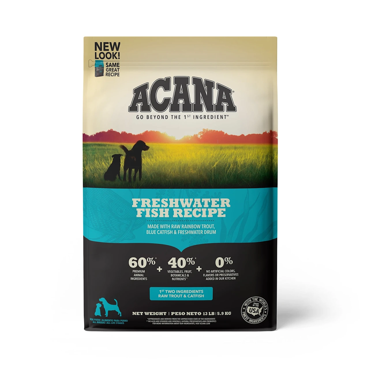 Acana High Protein Adult Dry Dog Food. Wholesome Grains and Grain Free. 13 lbs & 25 lbs