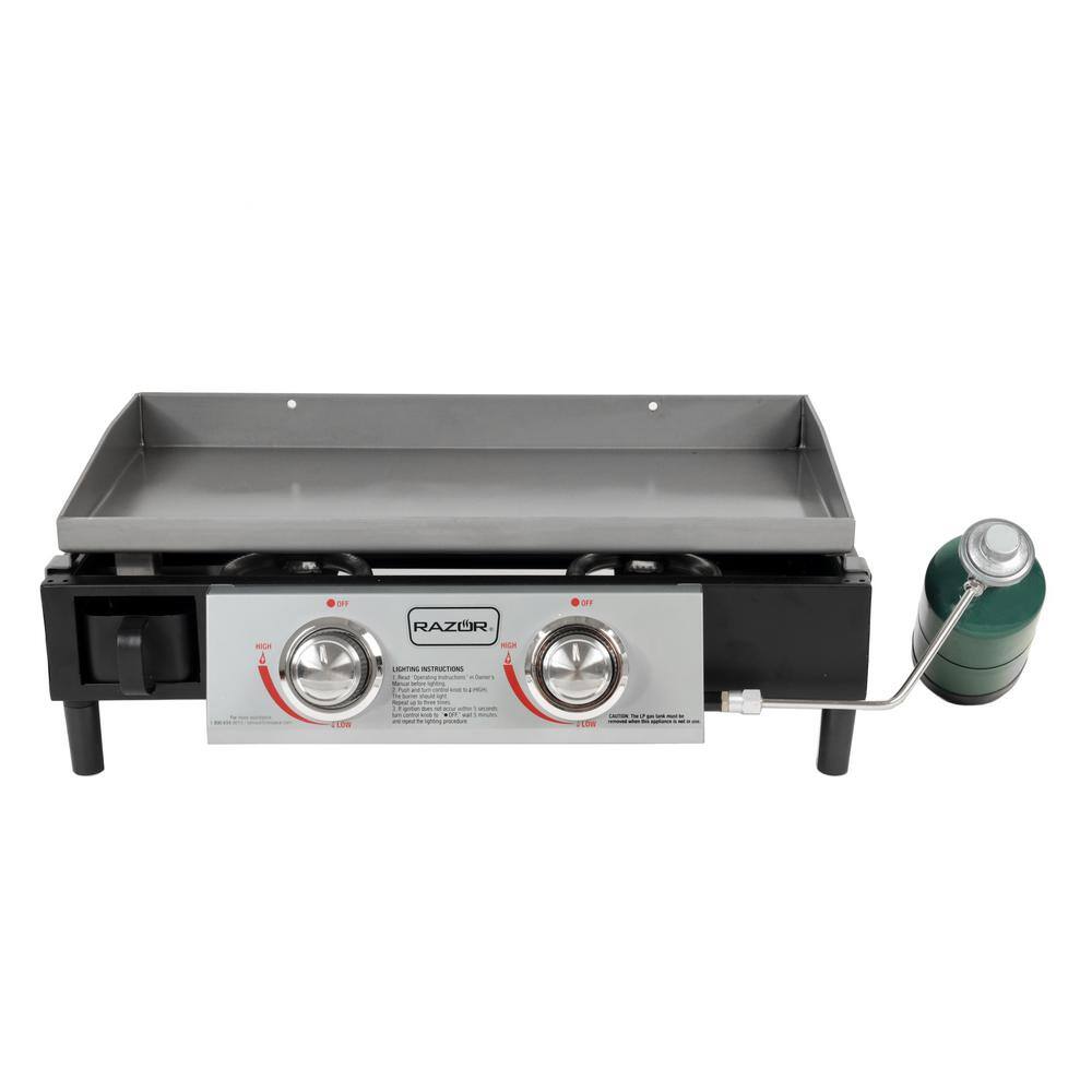 Razor GGT2130M 2-Burner Portable LP Gas Griddle without Lid in Black