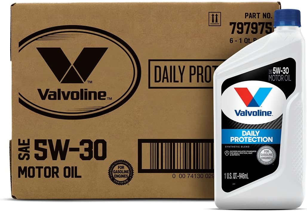 Valvoline Daily Protection SAE 5W-30 Synthetic Blend Motor Oil 1 QT. Case of 6