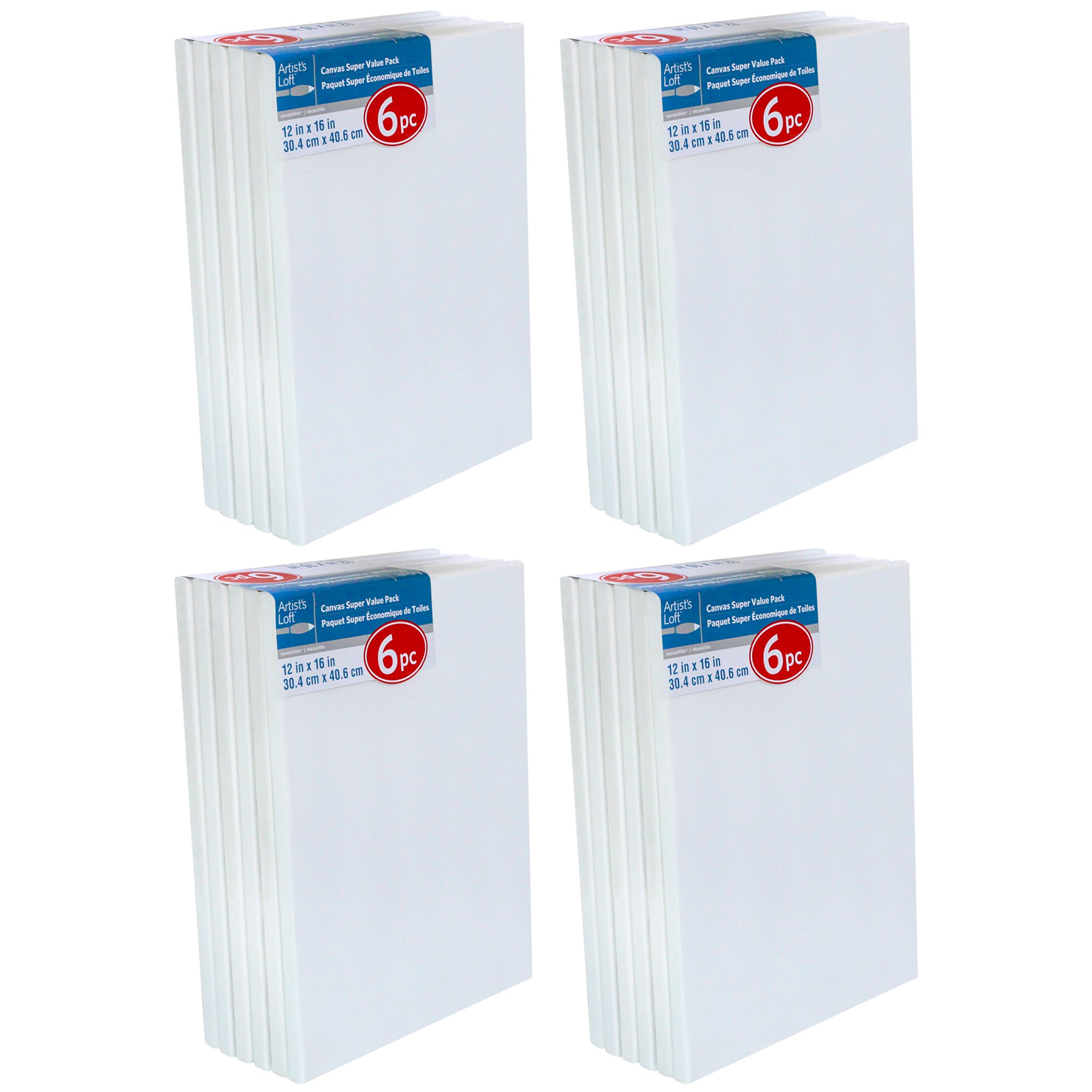 Artist-s Loft Necessities 4 Packs: 6 ct. (24 total) 12″ x 16″ Super Value Canvas