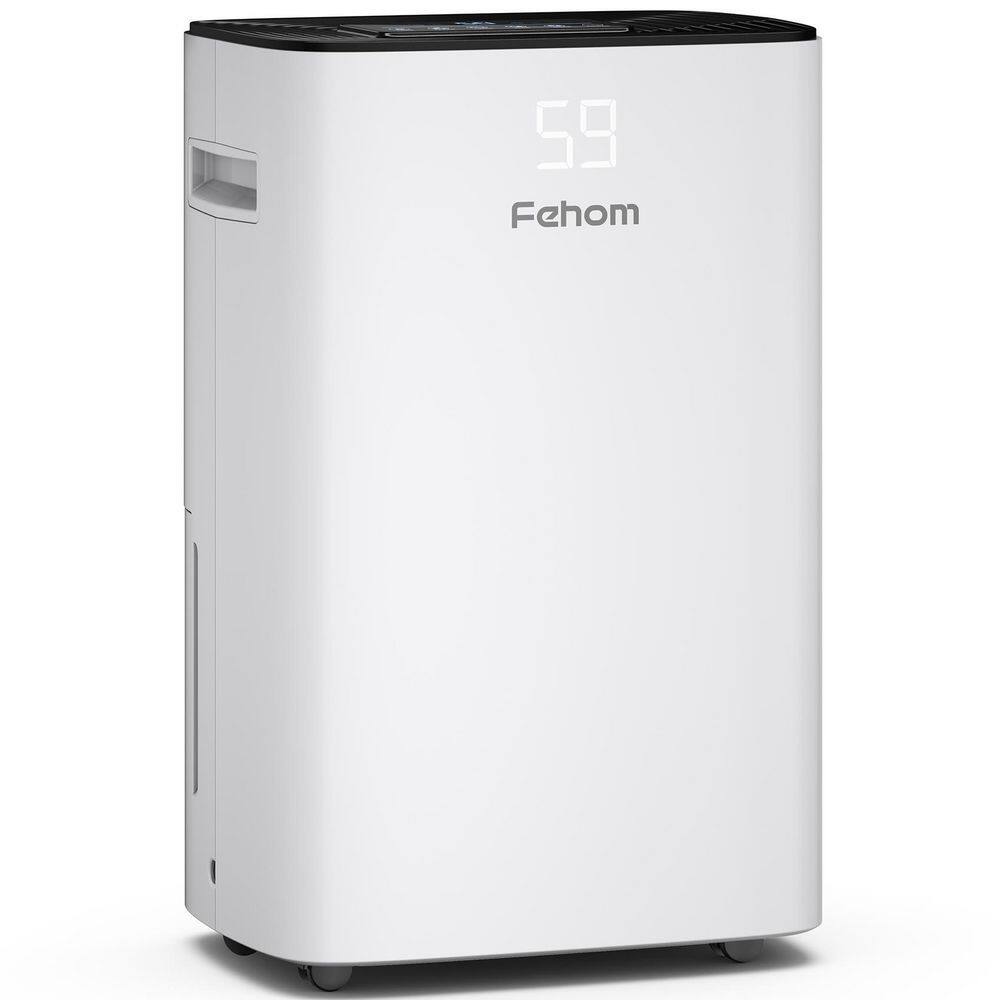 Fehom HDCX-PD08F 50-Pint Home Dehumidifier with Bucket and Drain for 4500 sq. ft. for Bedroom. Basement. Bathroom and Laundry