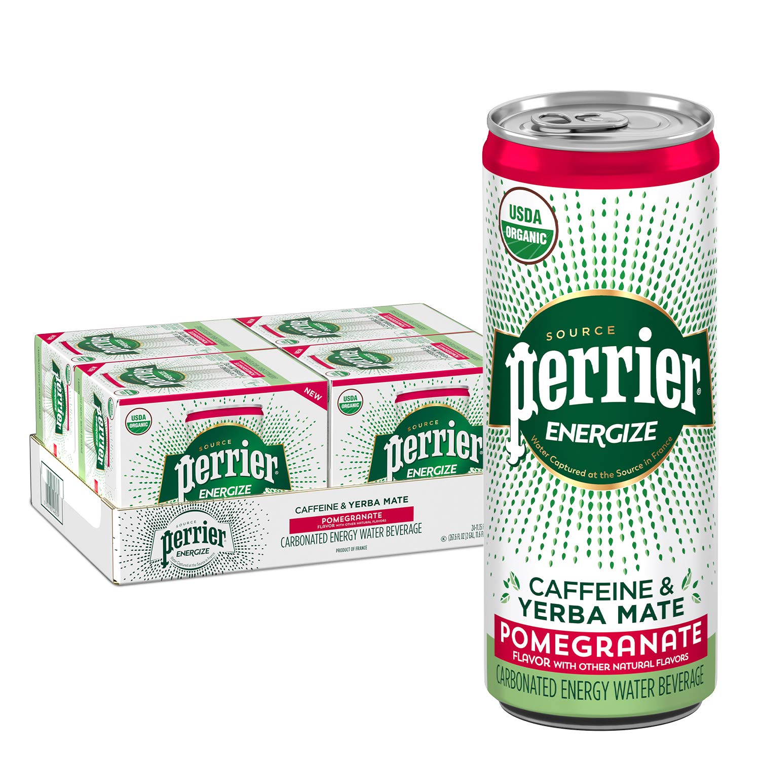 Perrier Energize Pomegranate Flavored Carbonated Energy Water. Pomegranate.11.15 Fluid Ounces