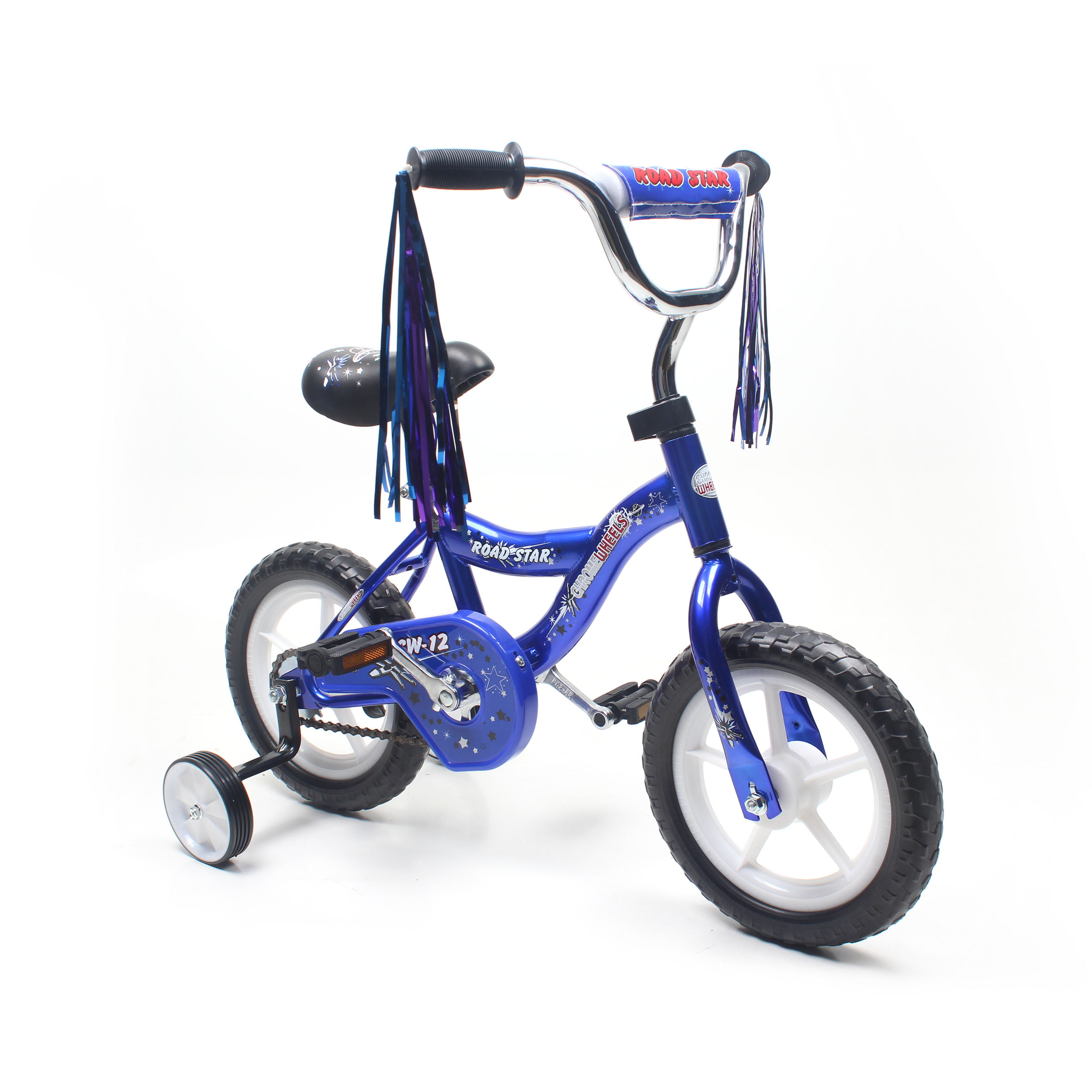 ChromeWheels BMX 12 In. Kid-s Bike for 2-4 Years Old. Bicycle for Girls with Front Basket. EVA Tires with Training Wheels & Coaster Brake Blue
