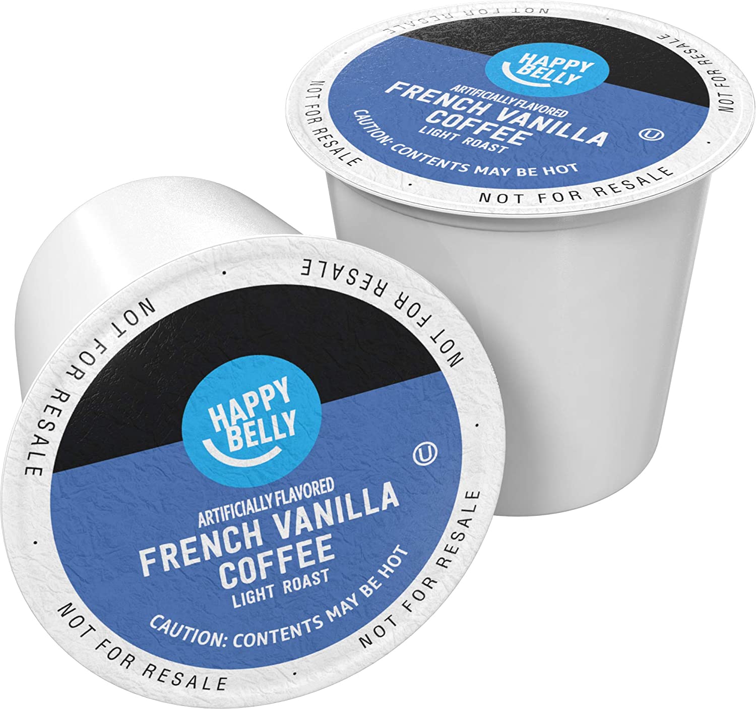 Happy Belly 100 Ct. Light Roast Coffee Pods French Vanilla Flavored Compatible with Keurig 2.0 K-Cup Brewers