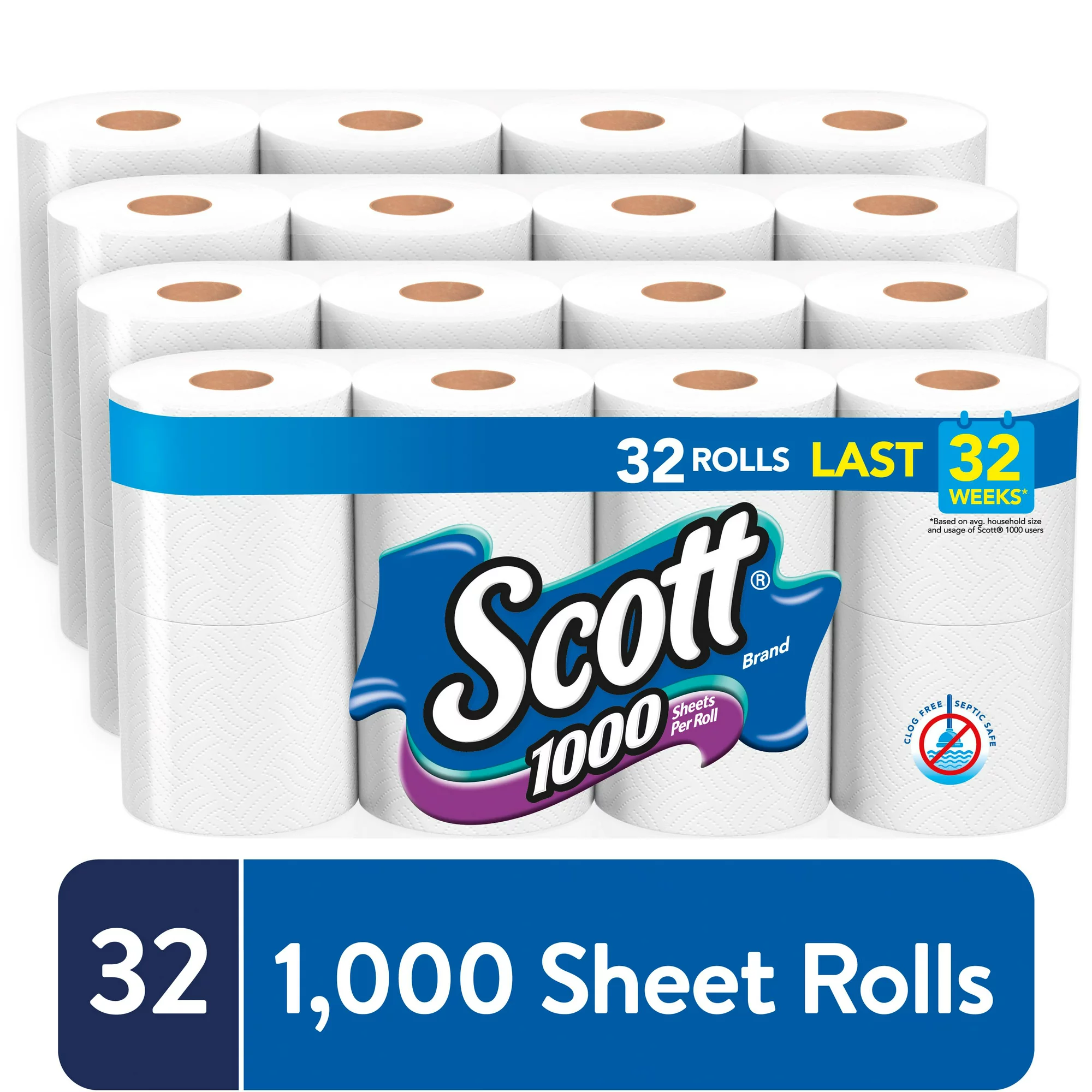 Scott 1.000 Toilet Paper. 32 Rolls. 1.000 Sheets per Roll