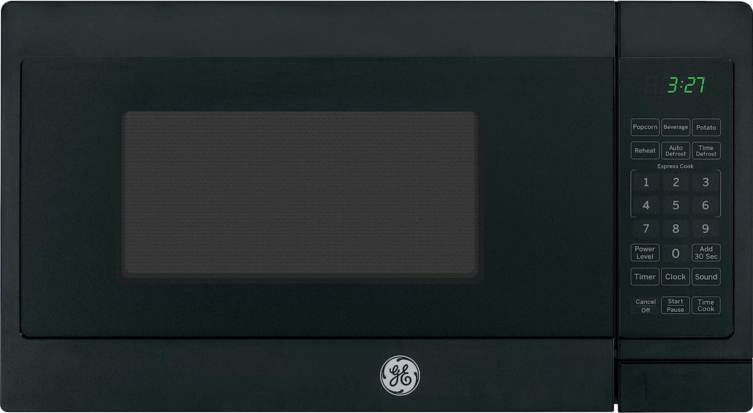GE Countertop Microwave Oven | Includes Optional Hanging Kit | 0.7 Cubic Feet Capacity. 700 Watts | Kitchen Essentials for the Countertop | Black
