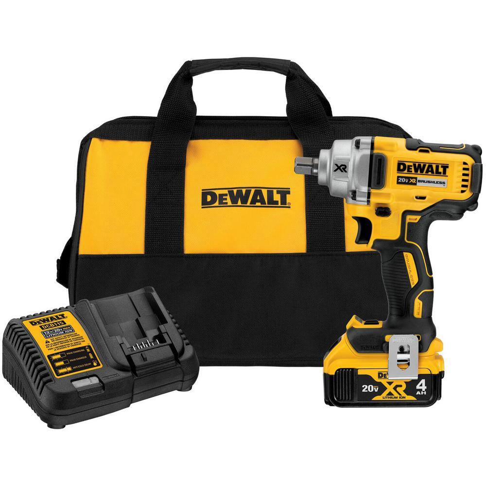 DEWALT DCF894M1 20V Lithium-Ion Cordless Brushless 1/2 in. Impact Wrench Kit. (1) 4.0Ah Battery. and Charger