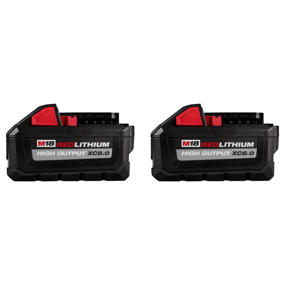 Milwaukee 48-11-1880-48-11-1880 M18 18-Volt Lithium-Ion High Output XC 8.0 Ah Battery (2-Pack)