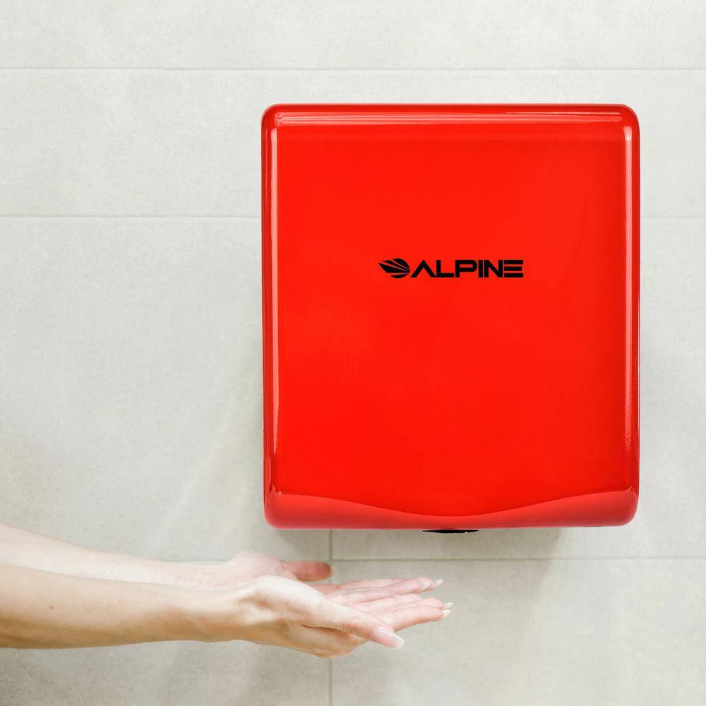 Alpine Industries 405-10-RED Willow Commercial Red High Speed Automatic Electric Hand Dryer