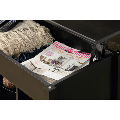 Sauder Edge Water Lift Top Coffee Table. Estate Black Finish