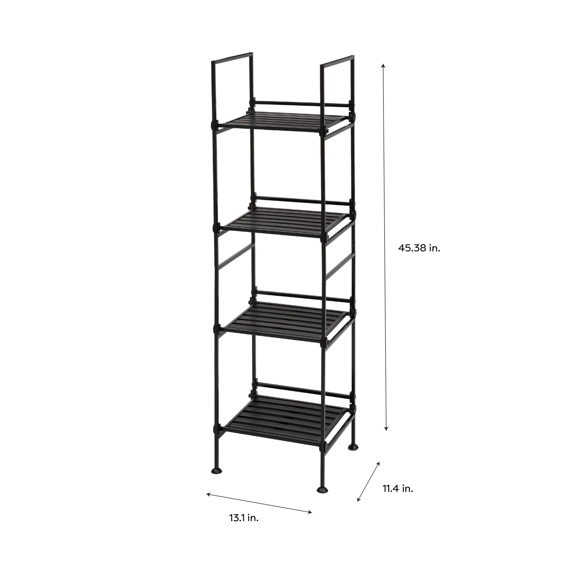 Organize It All 4 Tier Black Square Shelving Tower