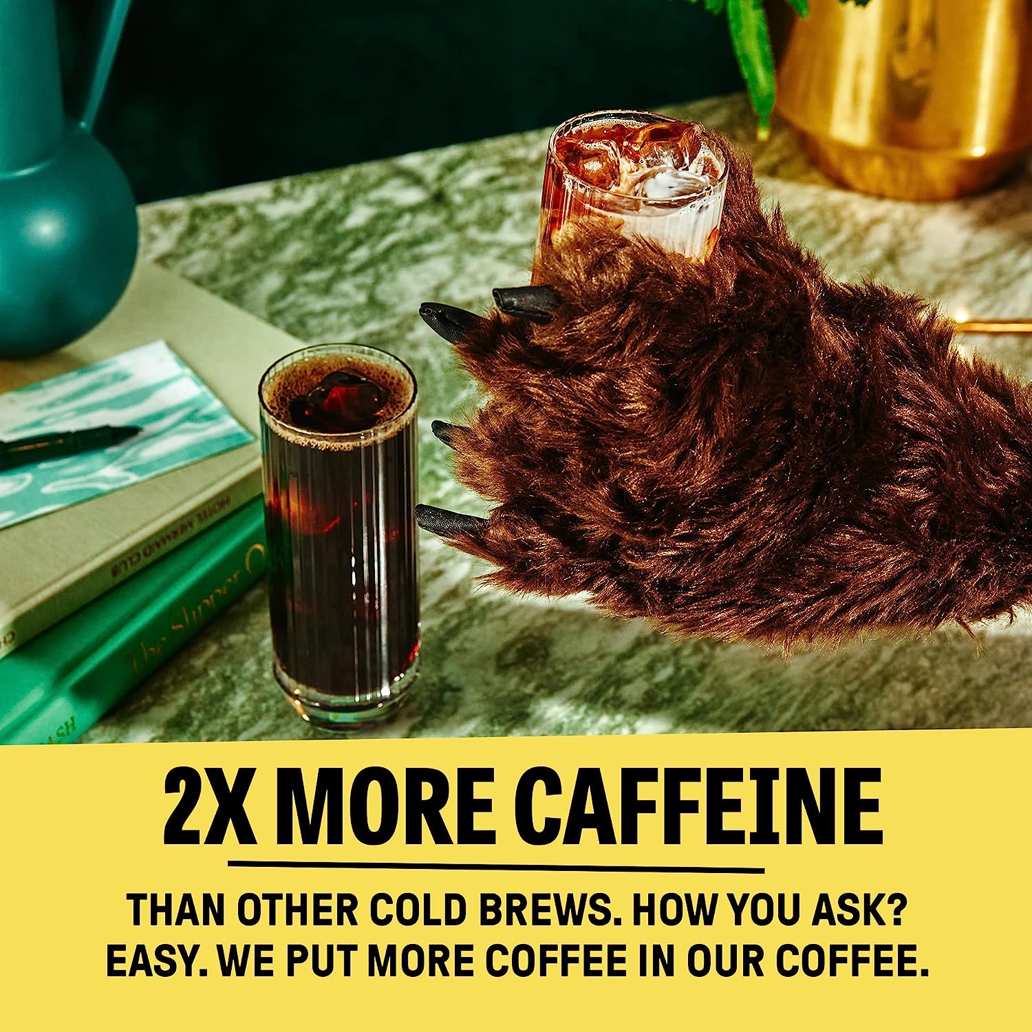 Wandering Bear Organic Caramel Cold Brew Coffee. 32 fl oz. 6 pack - Extra Strong. Smooth. Organic. Unsweetened. Shelf-Stable. and Ready to Drink Iced Coffee. Cold Brewed Coffee. Cold Coffee