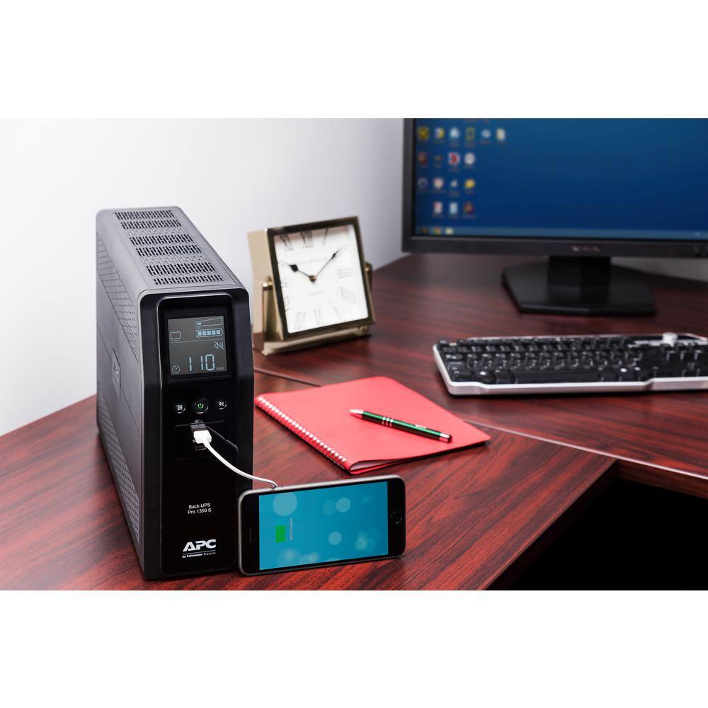 APC BN1350M2 Back-UPS Pro 1350VA Battery Backup/Surge Protector with 6 battery backup outlets. 4 surge protect outlets & 2 USB ports