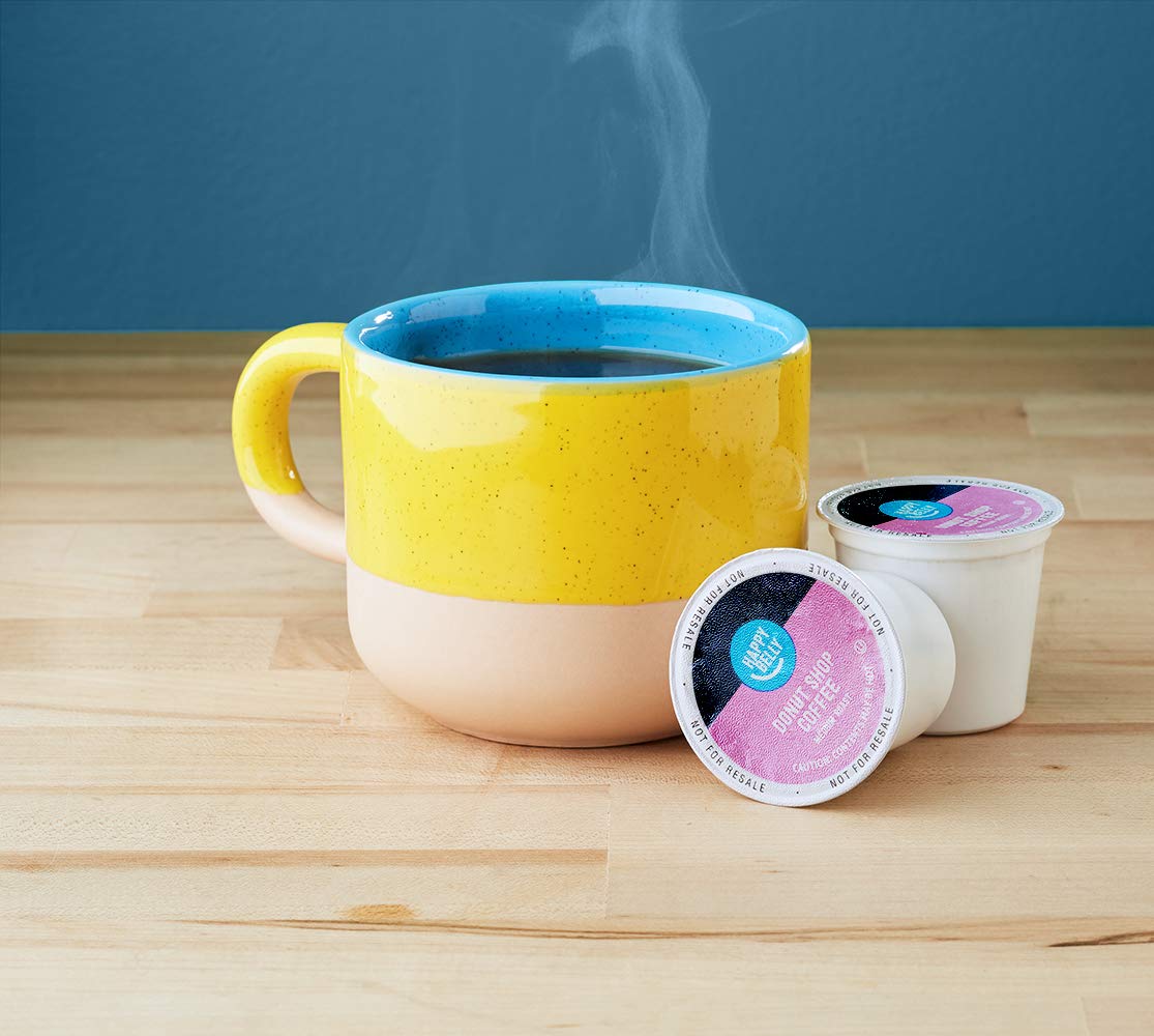 Happy Belly 100 Ct. Medium-Light Roast Coffee Pods Donut Style Compatible with Keurig 2.0 K-Cup Brewers