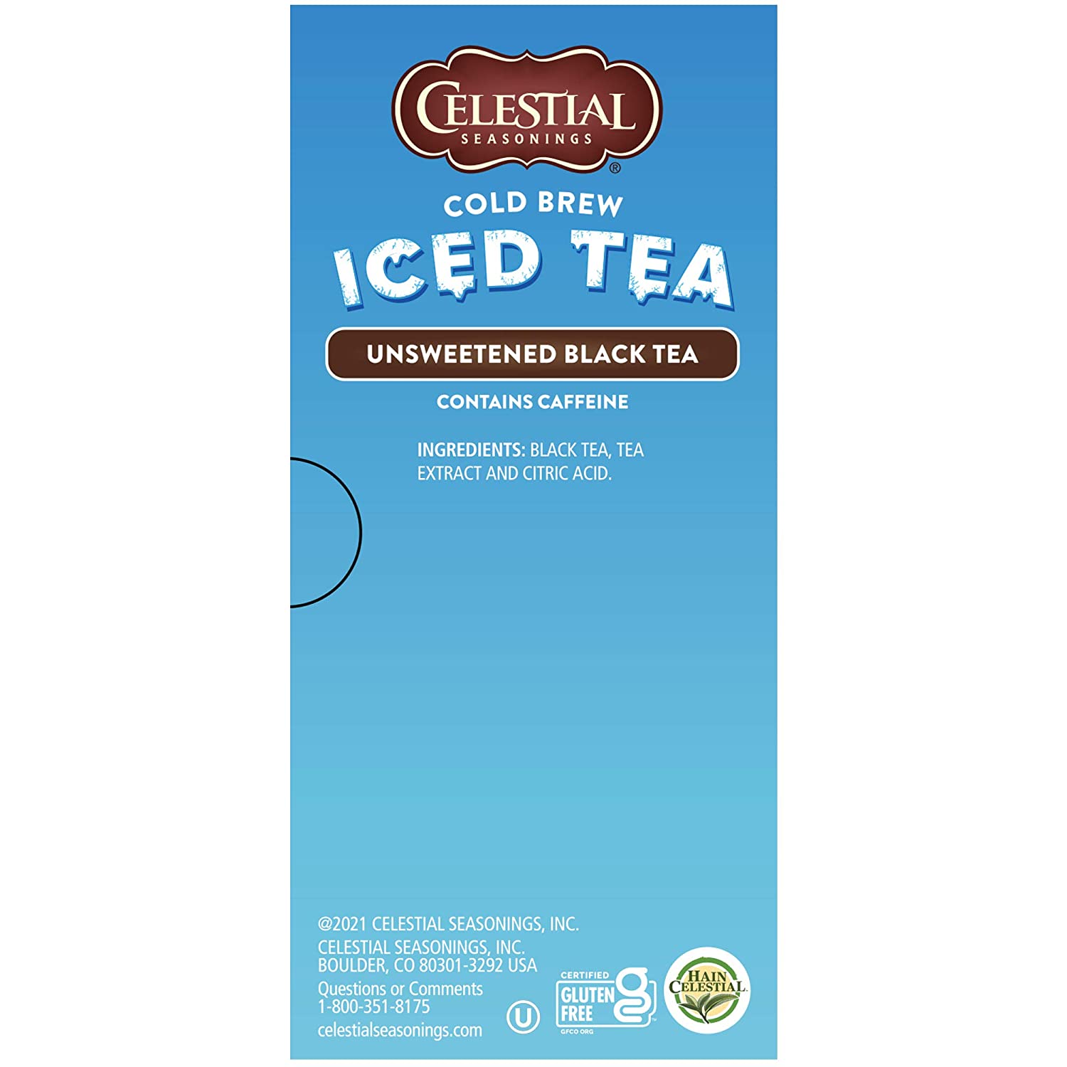 Celestial Seasonings Cold Brew Iced Tea. Unsweetened. Contains Caffeine. 18 Tea Bags (Pack of 6)