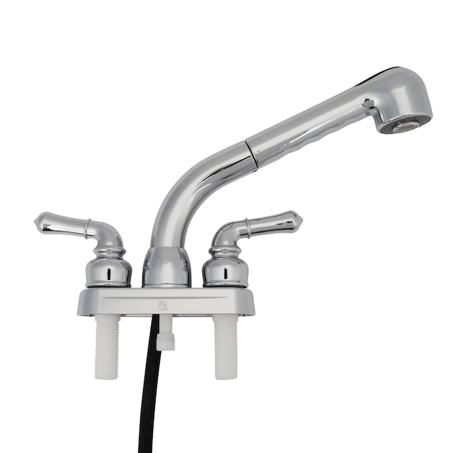Project Source  Chrome 2-handle Utility Faucet with Pulldown Sprayer