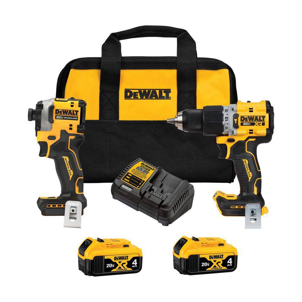 DEWALT DCK2050M2 20V MAX XR Hammer Drill and ATOMIC Impact Driver 2 Tool Combo Kit with (2) 4.0Ah Batteries. Charger. and Bag