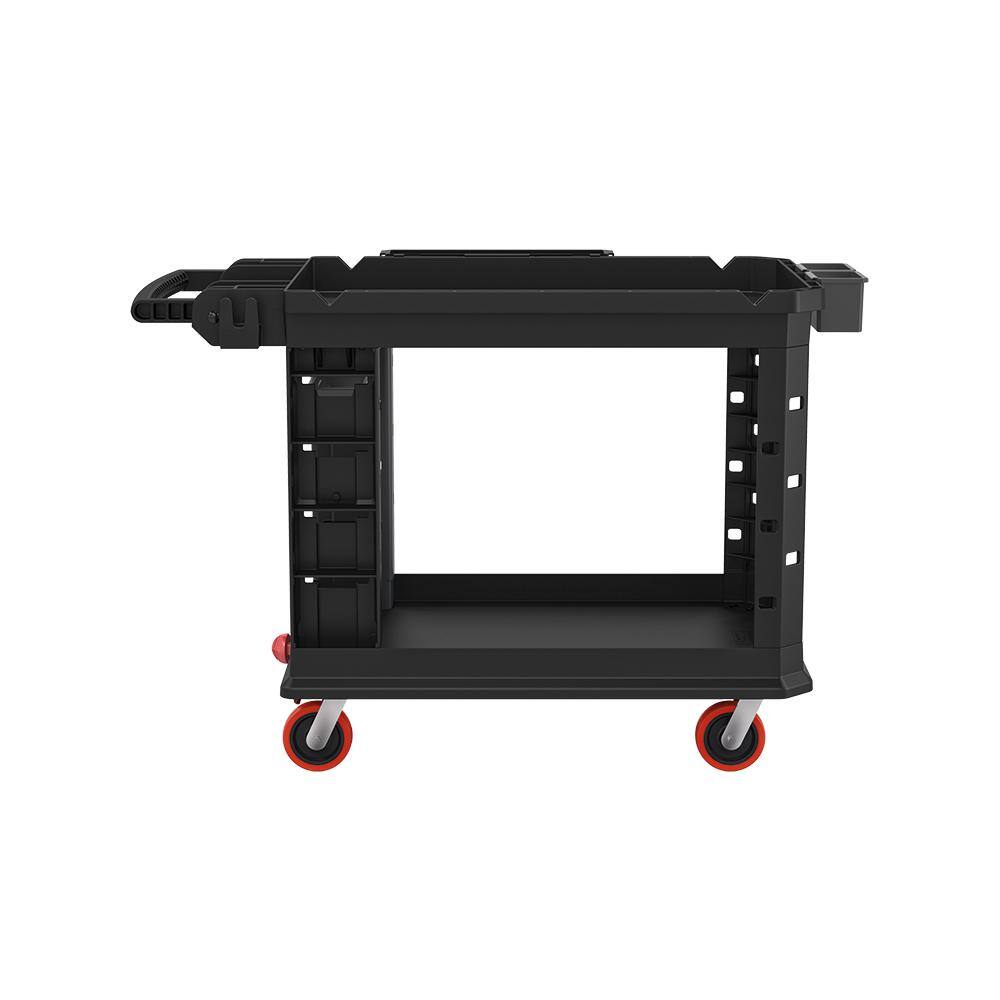 Suncast Commercial PUCHD2645 Heavy-Duty 26.5 in. 2-Shelf Utility Cart in Black