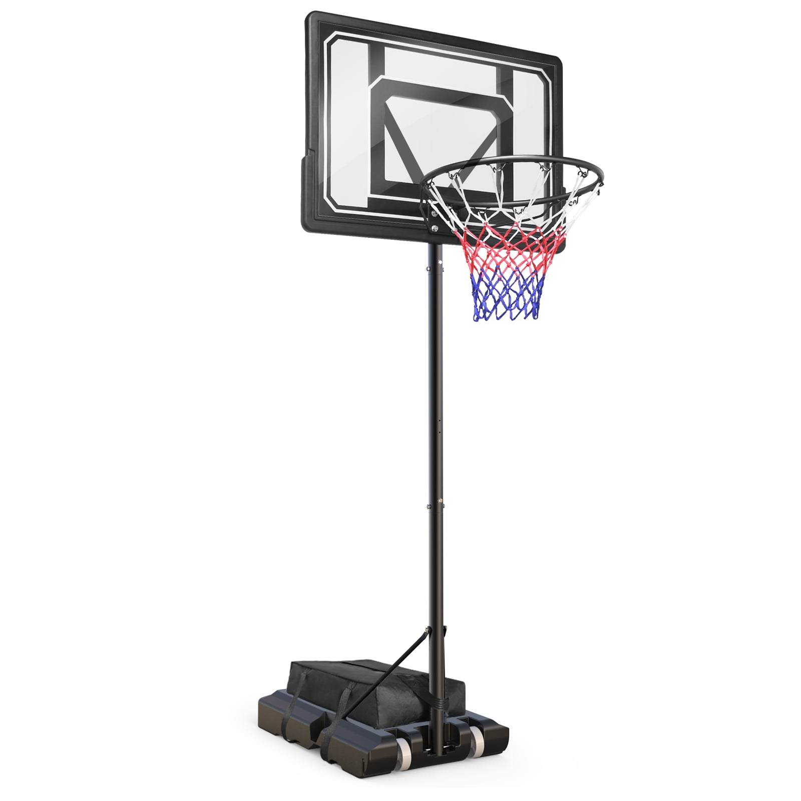 Everest 44″ Basketball Hoop & Goal System for Portable Outdoor Indoor Court. 4.8 - 10 Ft. Height Adjustable with Free Weight Bag