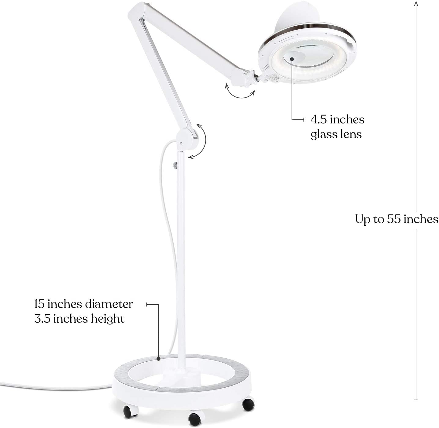 Brightech  55-in White Swing-arm Floor Lamp