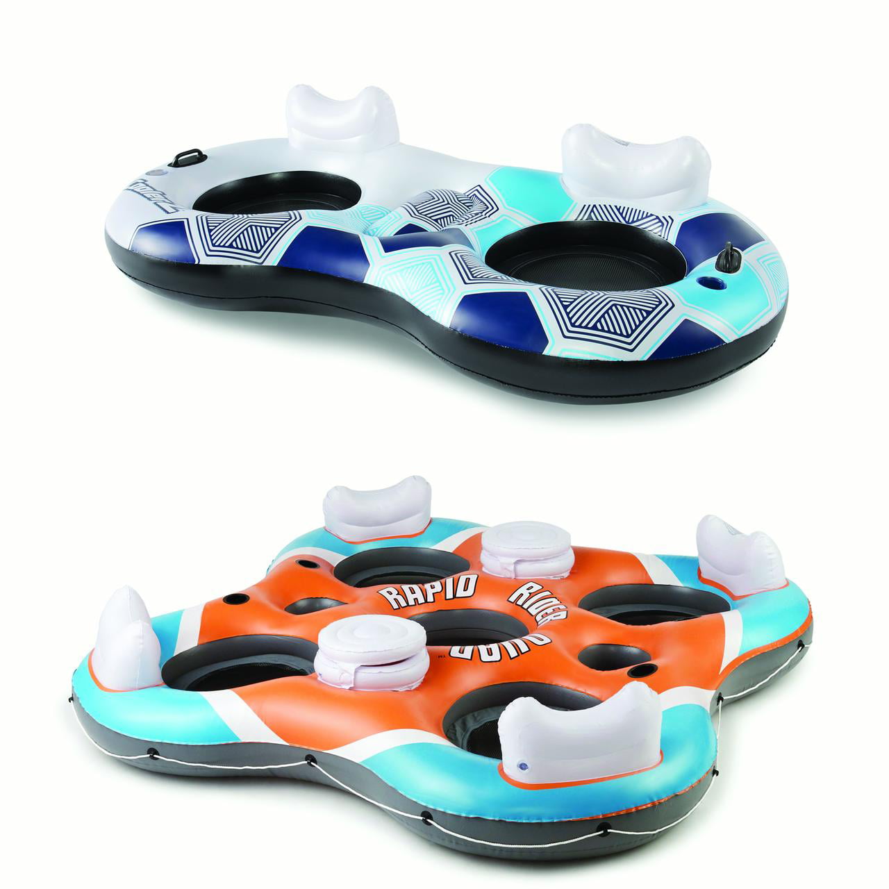 Bestway Rapid Rider Round 2 Person Tube Float and 4 Person Island Raft