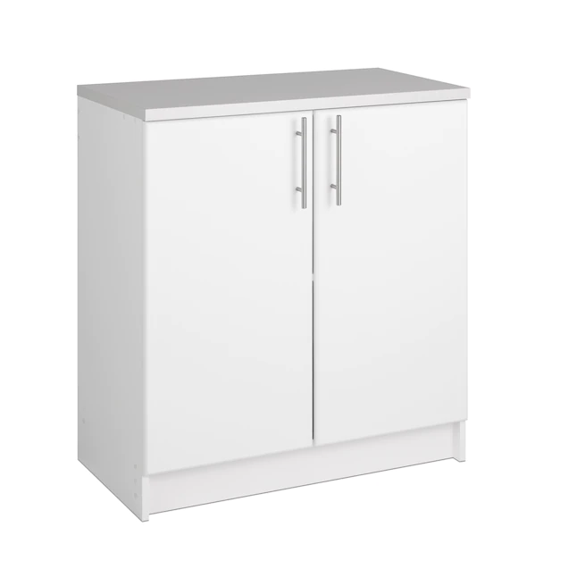 Prepac Elite Home Storage White Base Cabinet with Melamine Countertop