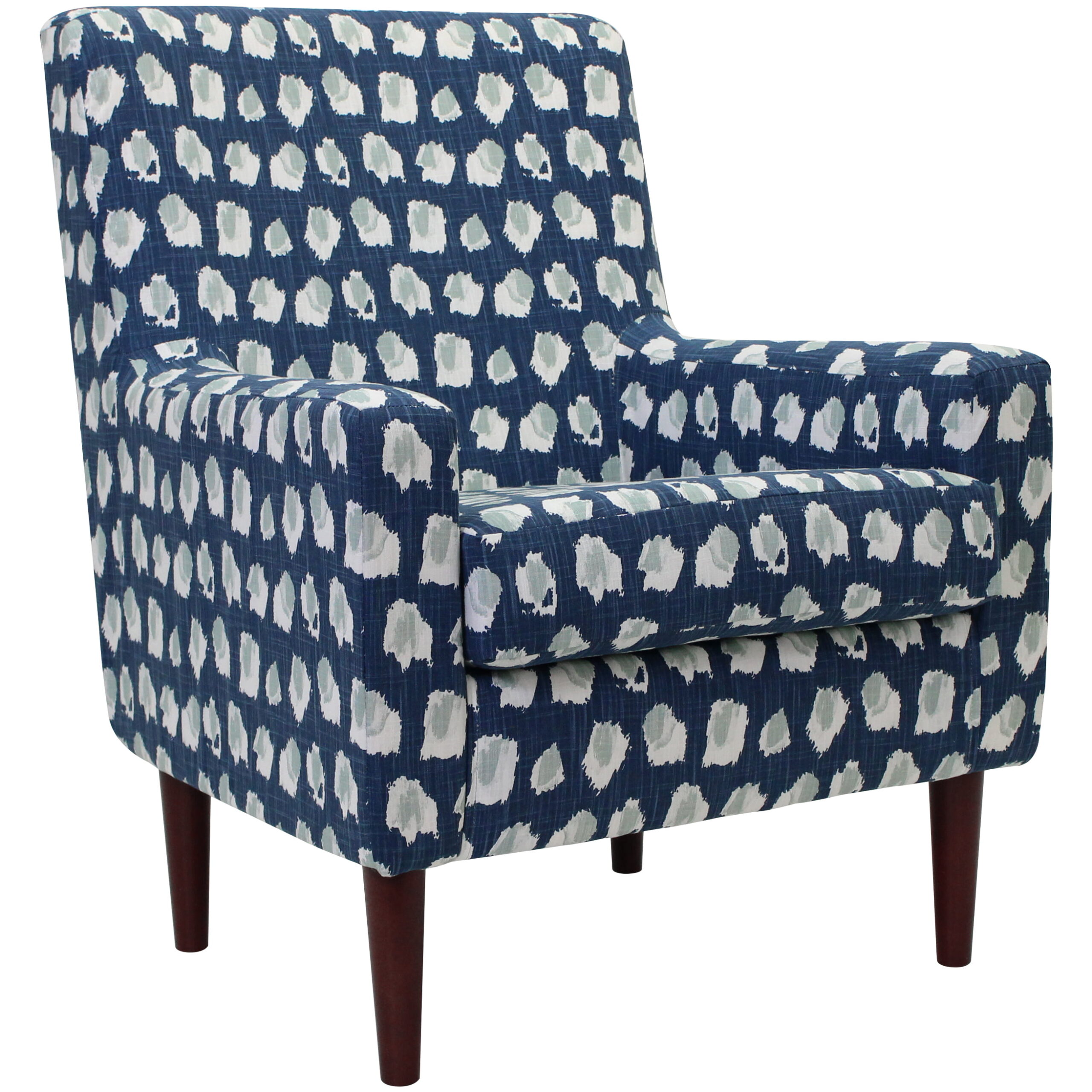 Mainstays Kinley Lounge Arm Chair. Blue Polyester Fabric