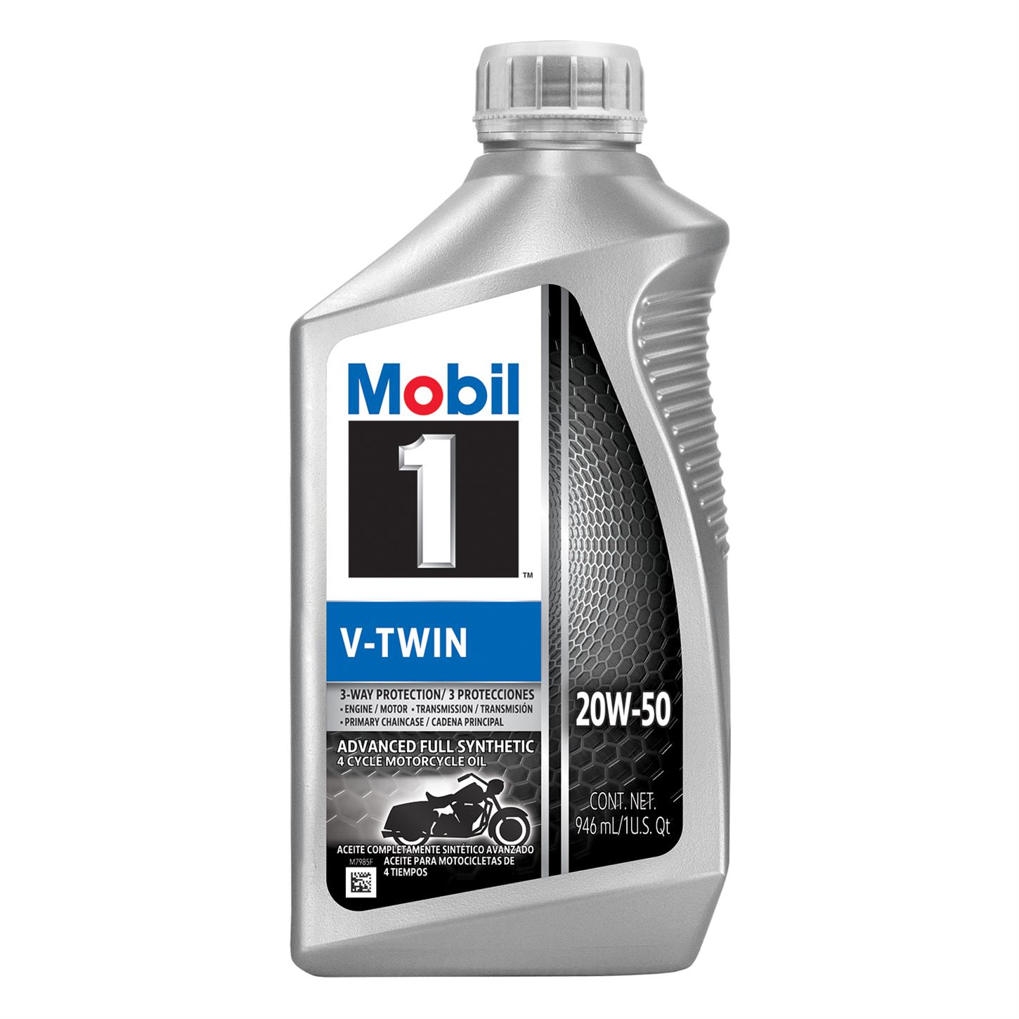 Mobil 1 V-Twin Full Synthetic Motorcycle Oil 20W-50. 6 Quart