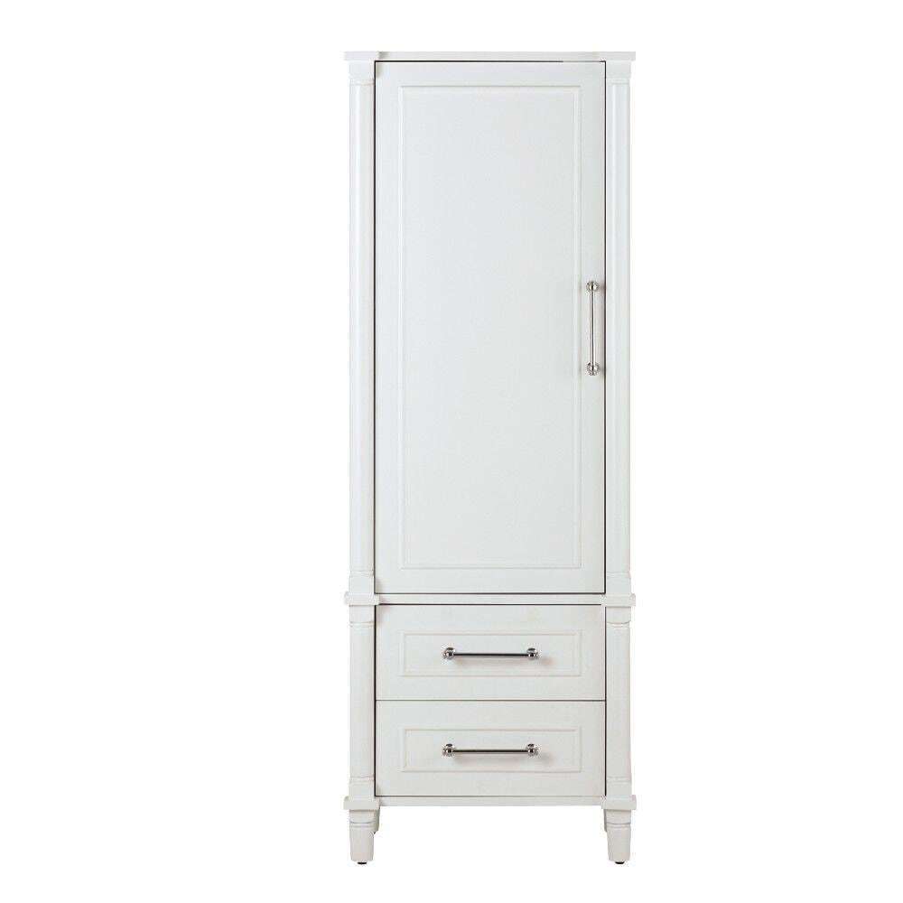 Home Decorators Collection Aberdeen 20-7/10 in. W x 60 in. H x 14-2/5 in. D Bathroom Linen Storage Cabinet in White