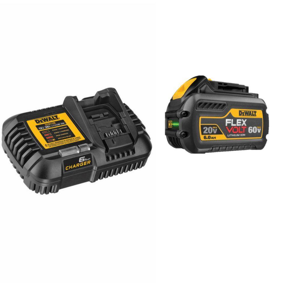 DEWALT DCB606C FLEXVOLT 20V/60V MAX Lithium-Ion 6.0Ah Battery Pack with 6 Amp Output Charger