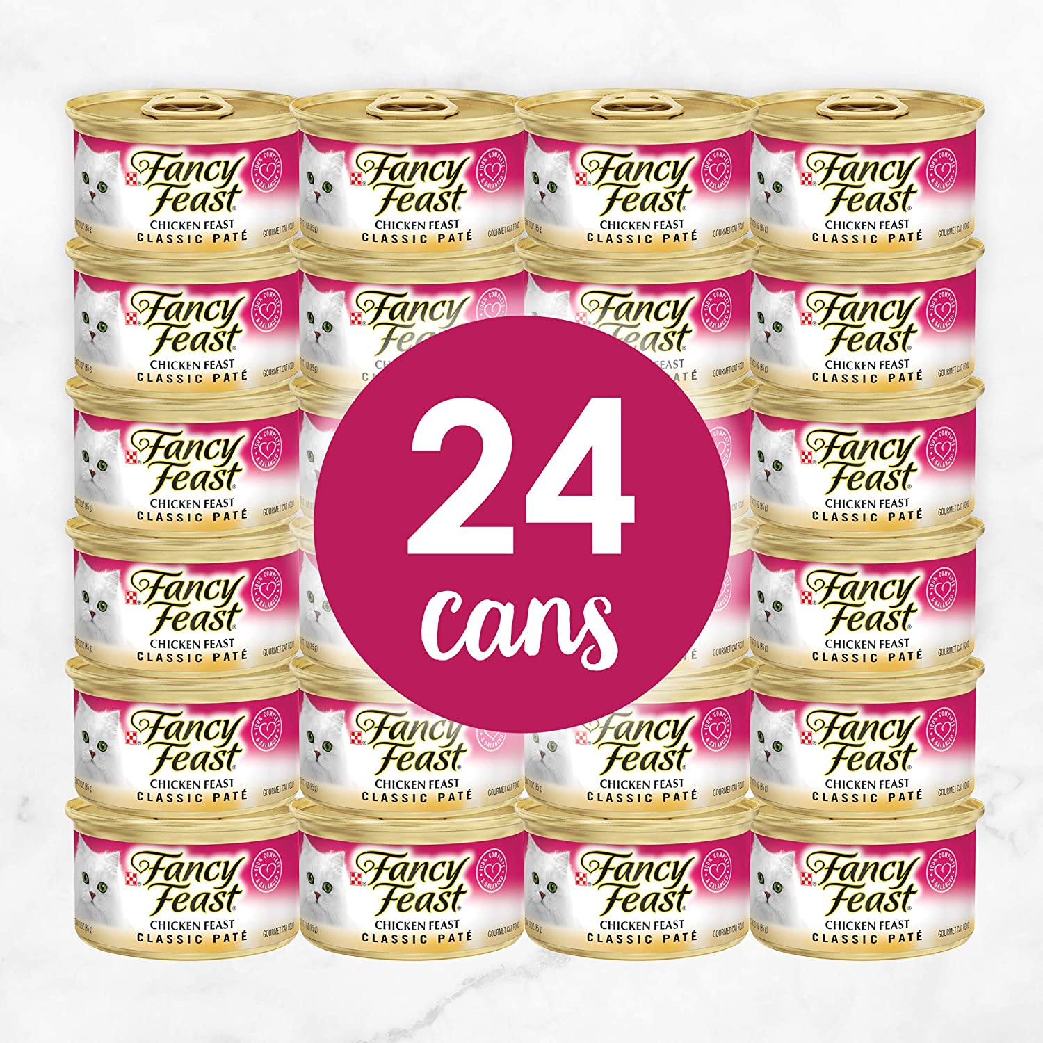 Purina Fancy Feast Grain Free Pate Wet Cat Food Classic Pate Chicken Feast - (24) 3 oz. Pull-Top Cans