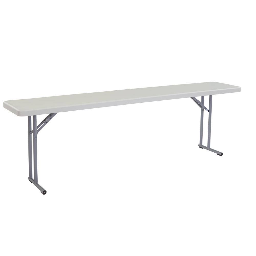 National Public Seating BT-1896 96 in. Grey Plastic Folding Seminar Table
