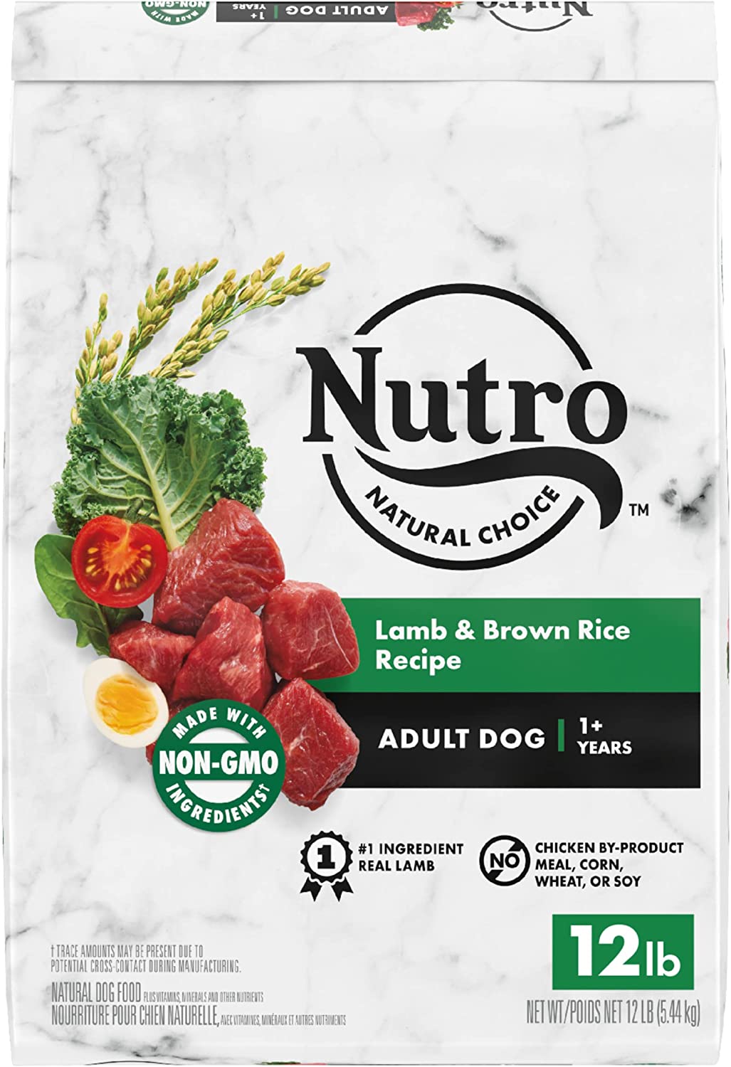 NUTRO NATURAL CHOICE Adult Dry Dog Food Lamb & Brown Rice Recipe 12 Pound (Pack of 1)