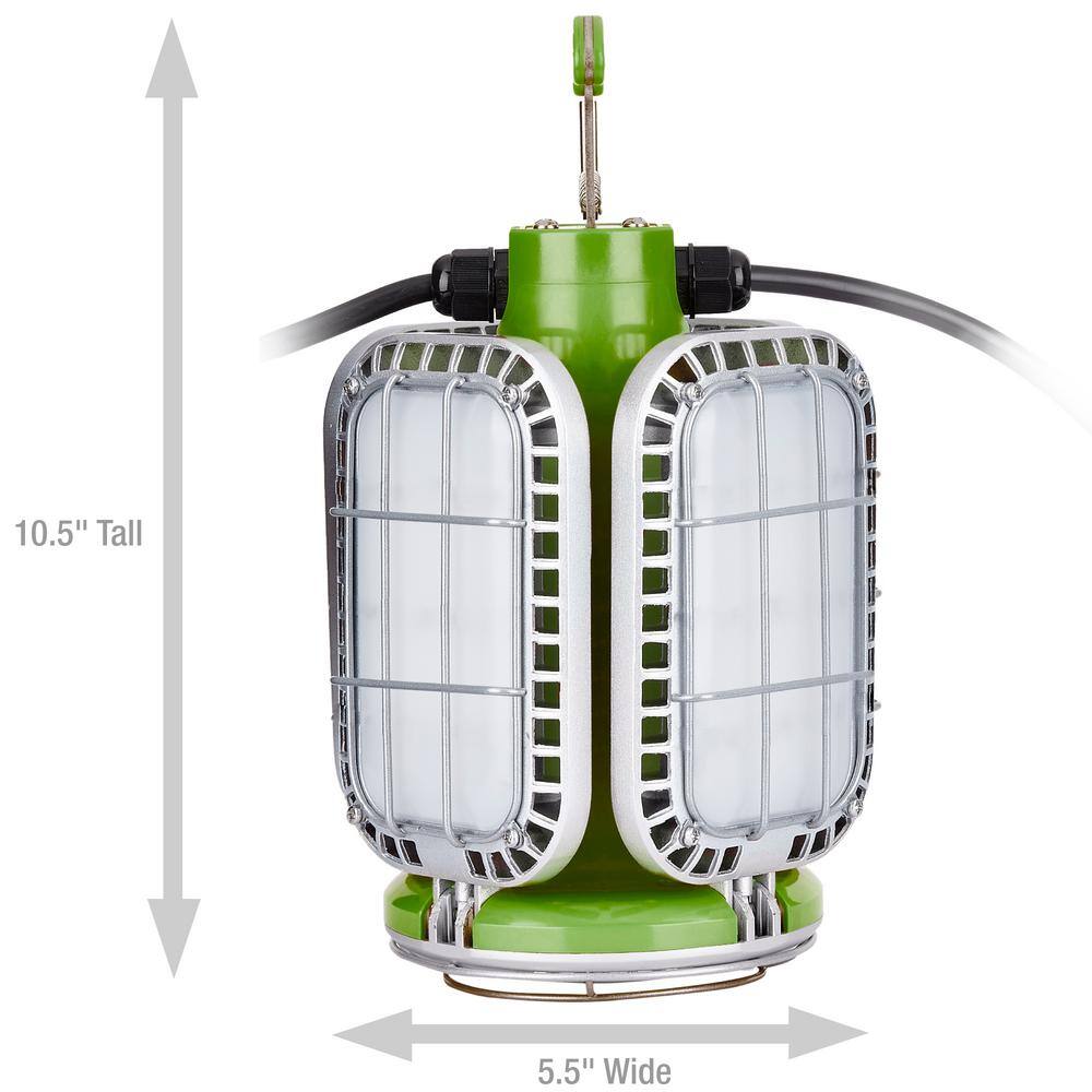 PowerSmith PTLK516-130 16.000 Lumens Temporary Hanging LED JobSite Light with 4 Pivoting Panels and Linkable 10 ft. Power Cord