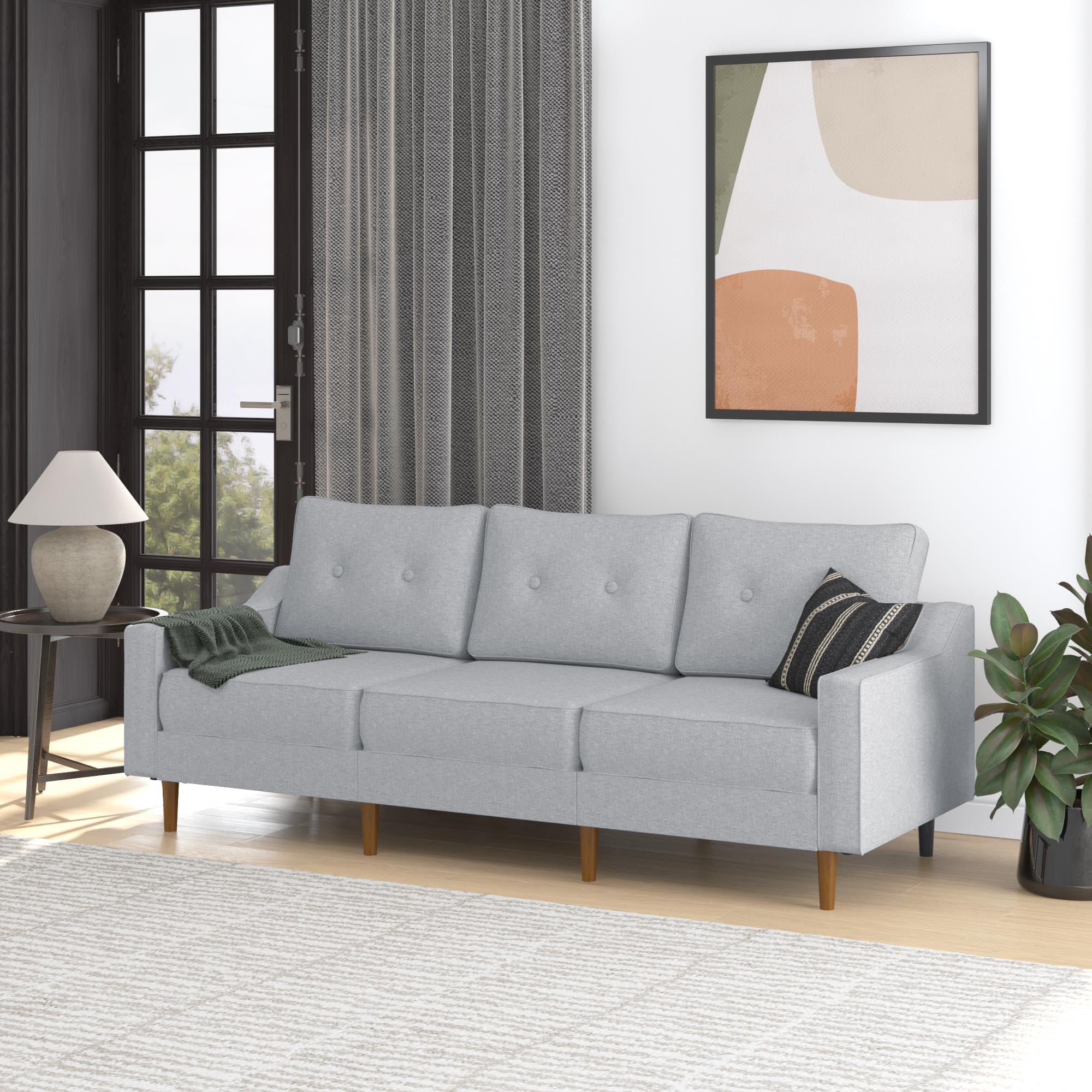 DHP Flex Zion Modular 3-Seater Sofa. Gray Linen