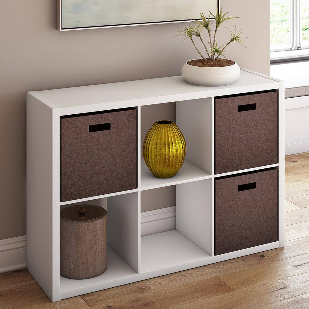 ClosetMaid 4568 30 in. H x 43.82 in. W x 13.50 in. D White Wood Large 6- Cube Organizer