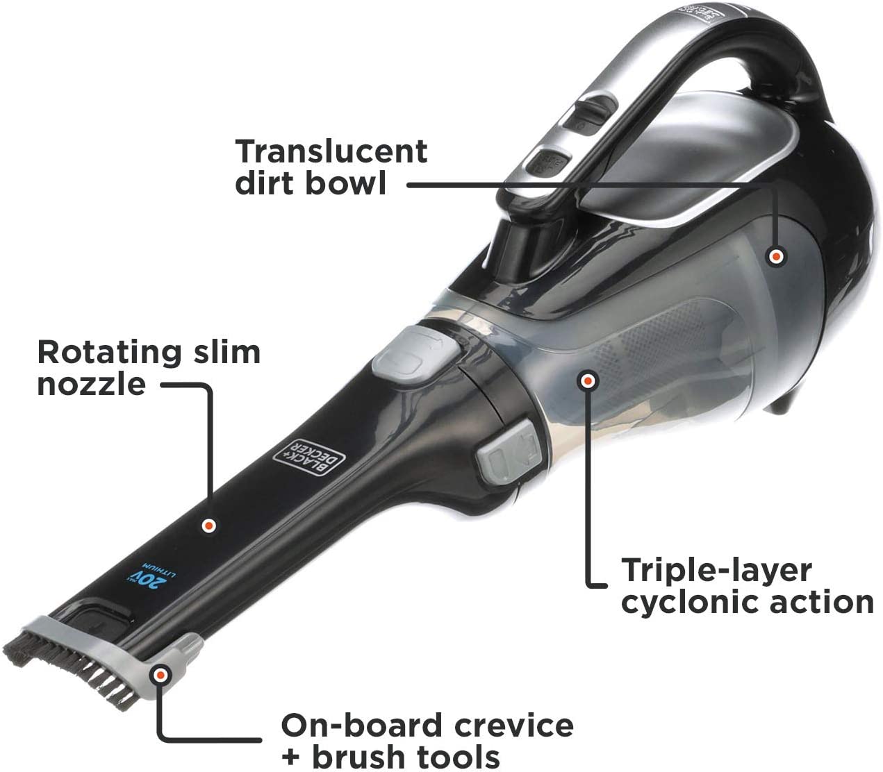 BLACK+DECKER 20V Lithium Compact Hand VAC. BDH2000L