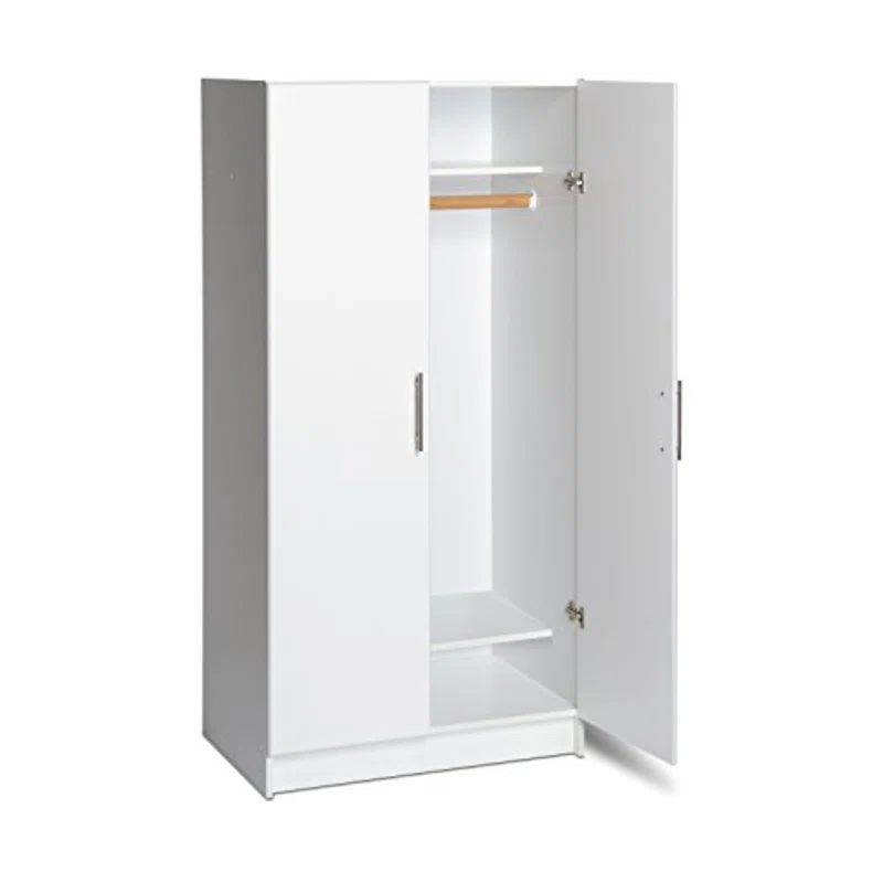Prepac Elite 2 Door Wardrobe Cabinet. 32″ W x 65″ H x 20″ D. White