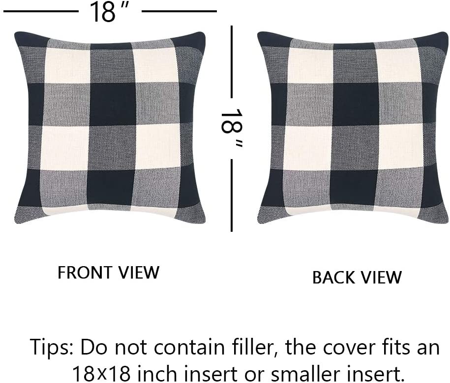 Decorsurface Decorbay Buffalo Check Plaid Throw Pillow Covers 18×18