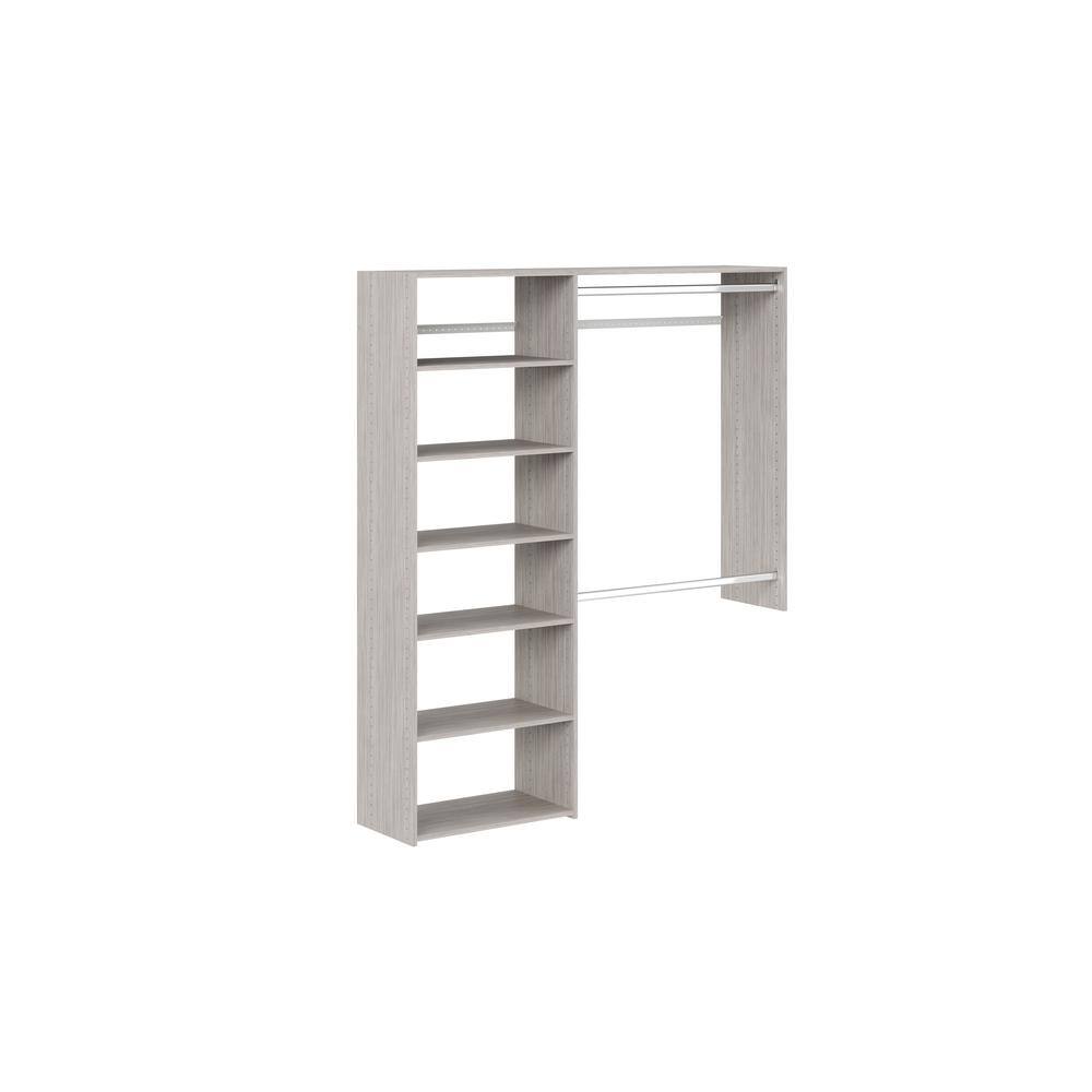 Closet Evolution GR54 Essential 36 in. W - 60 in. W Rustic Grey Wood Closet System