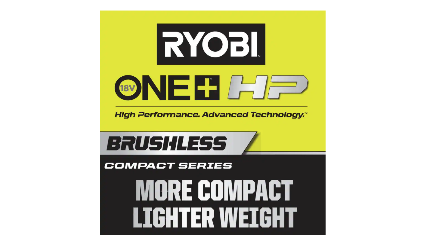 RYOBI PSBDD01K-PSBRS01B-PSBIW01B ONE+ HP 18V Brushless Cordless Compact 1/2 in. Drill/Driver. One-Handed Reciprocating Saw. Impact Wrench. (2) Batteries. Charger