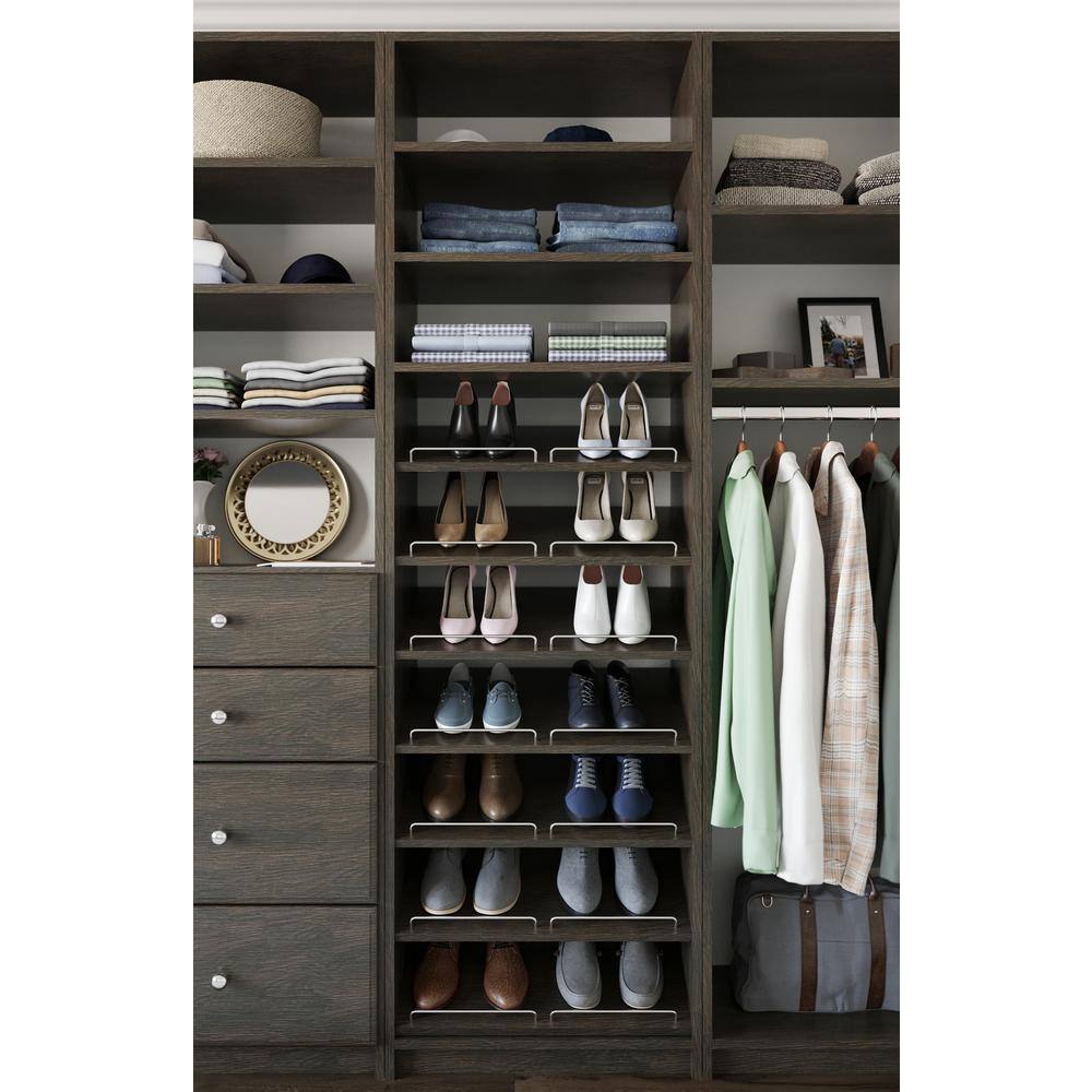 SimplyNeu SNT4-SK 14 in. W D x 25.375 in. W x 84 in. H Bistro Shoe Storage Tower Wood Closet System