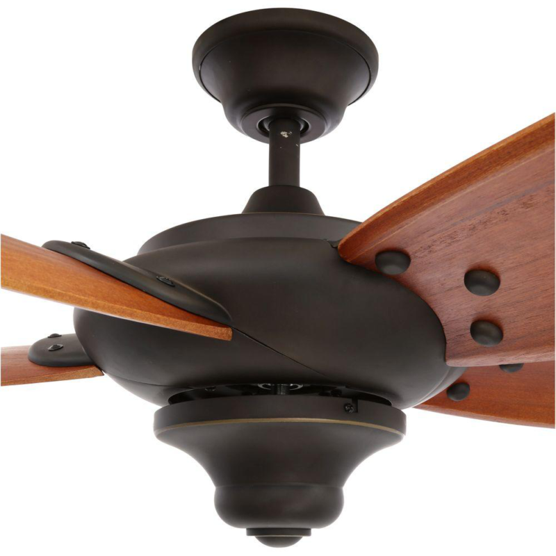 Home Decorators Collection 26655 Altura 56 in. Indoor Oil-Rubbed Bronze Ceiling Fan with Downrod. Remote and Reversible Motor; Light Kit Adaptable