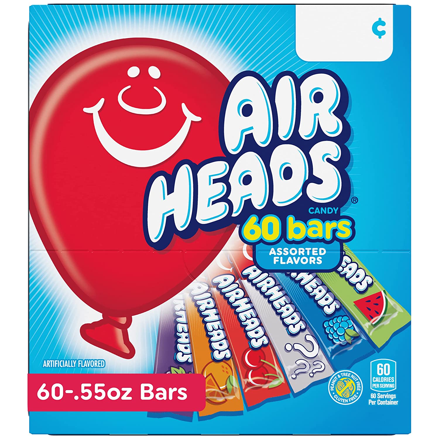 Airheads Candy Bars. Variety Bulk Box. Chewy Full Size Fruit Taffy. Back to School for Kids. Non Melting. Party. 72 Count