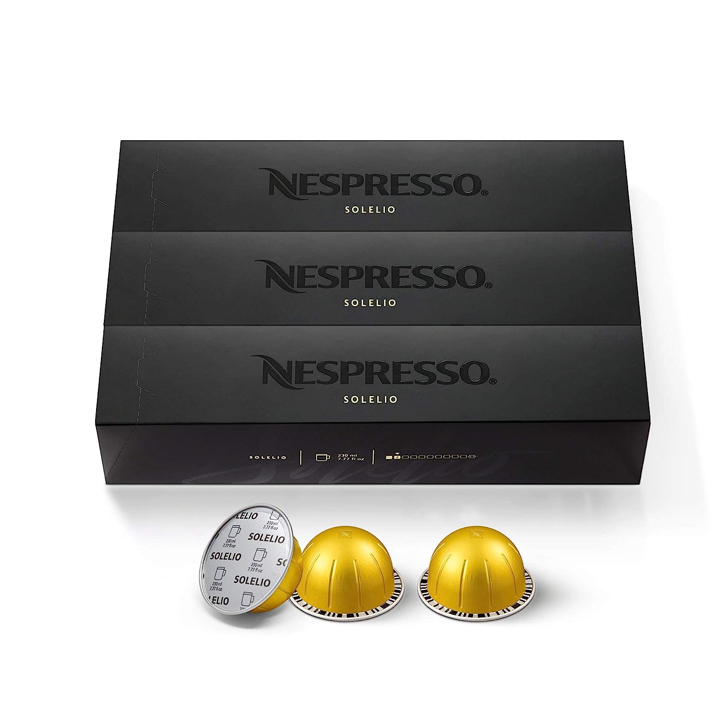 Nespresso Capsules VertuoLine. Solelio. Mild Roast Coffee. Coffee Pods. 7.77 Ounce (VERTUOLINE ONLY). 10 Count (Pack of 3)