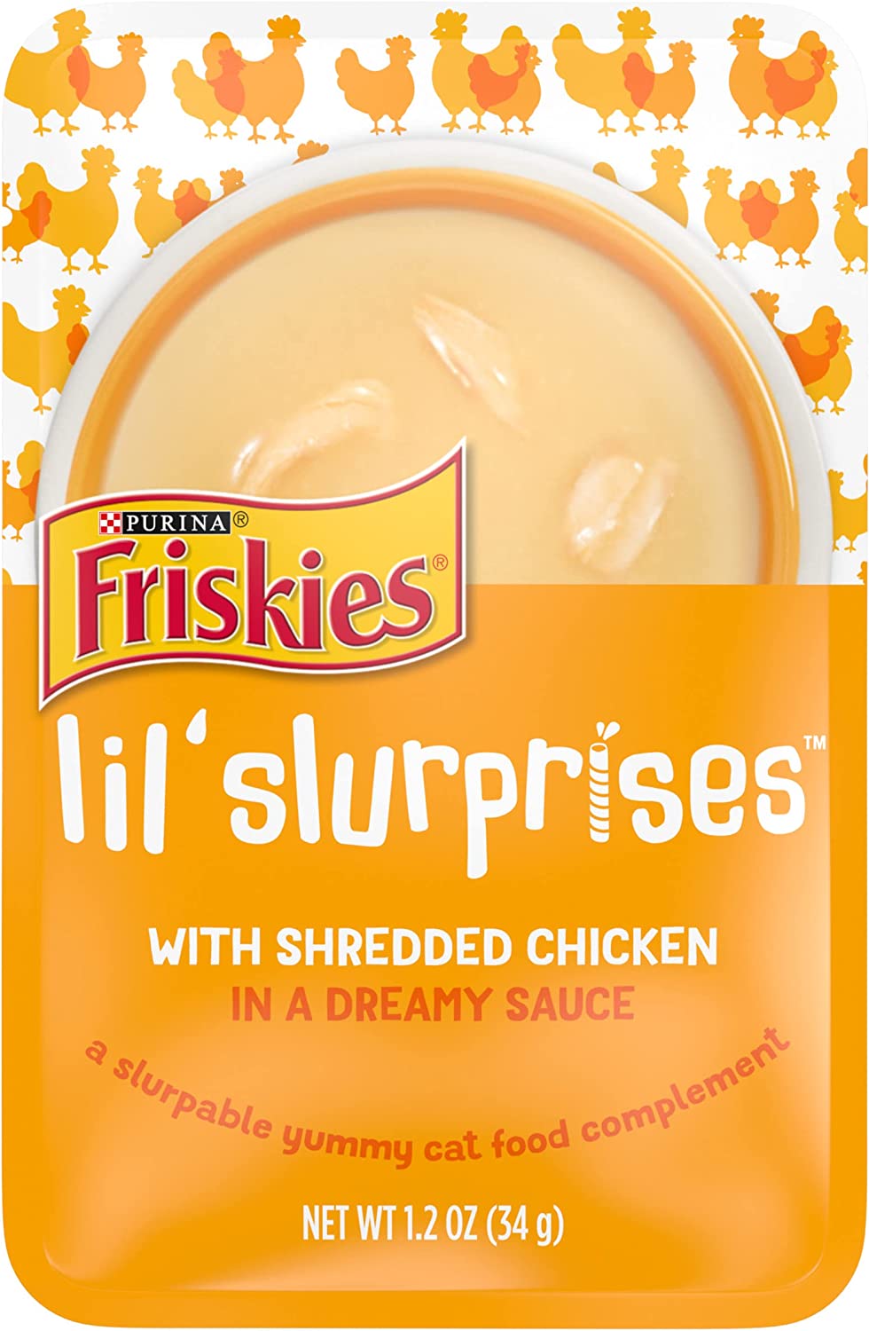 Purina Friskies Wet Cat Food Complement Lil' Slurprises with Shredded Chicken in a Dreamy Sauce - (16) 1.2 oz. Pouches