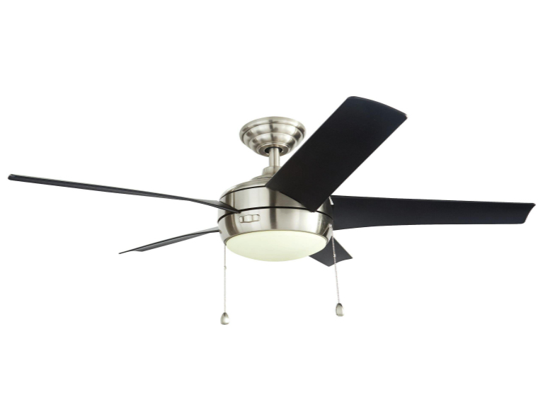 Home Decorators Collection 51565 Windward 44 in. LED Brushed Nickel Ceiling Fan with Light Kit