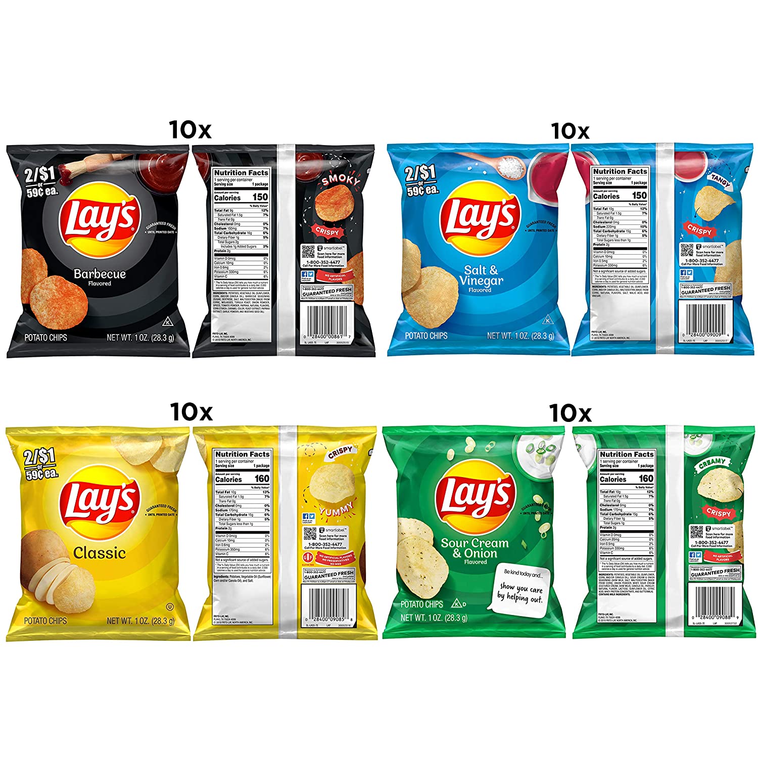 Lay-s Potato Chip Variety Pack. 1 Ounce (Pack of 40)