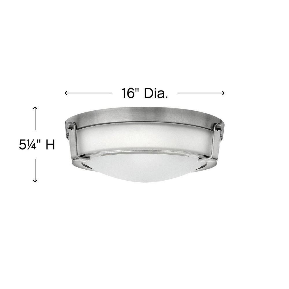 HINKLEY  Hathaway 16 in. LED Light Antique Nickel LED Flush Mount