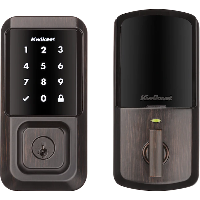 Kwikset Halo Wi-Fi Smart Lock Keyless Entry Electronic Touchscreen Deadbolt Featuring SmartKey Security. Venetian Bronze
